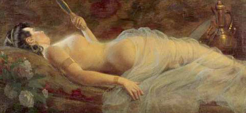 Reclining Woman by Carl Wenig, Oil Painting Reproduction