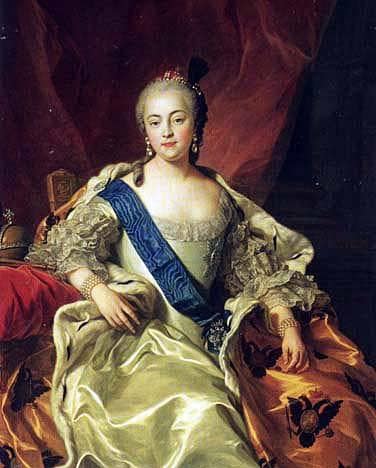 Portrait of Empress Elizabeth Petrovna by Charles-Andre van Loo (Carle van Loo) — Oil Painting Reproduction