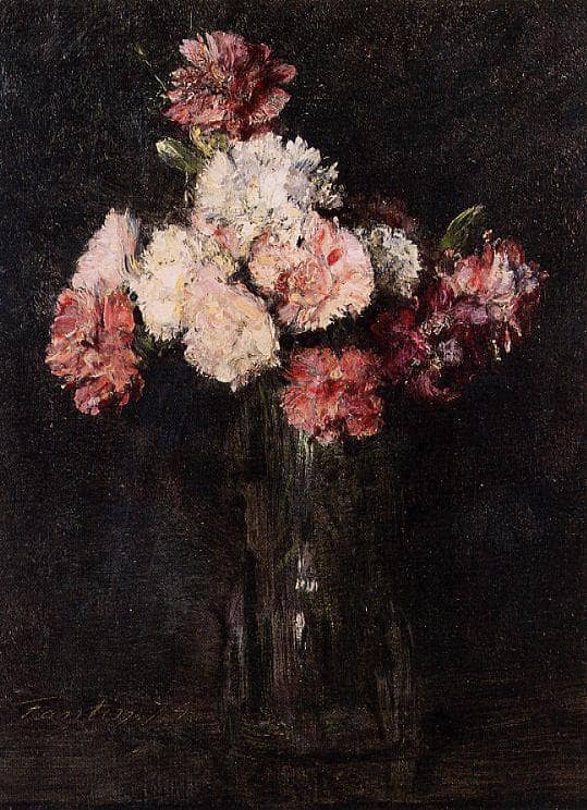 Carnations in a Champagne Glass by Henri Fantin-Latour — Oil Painting Reproduction