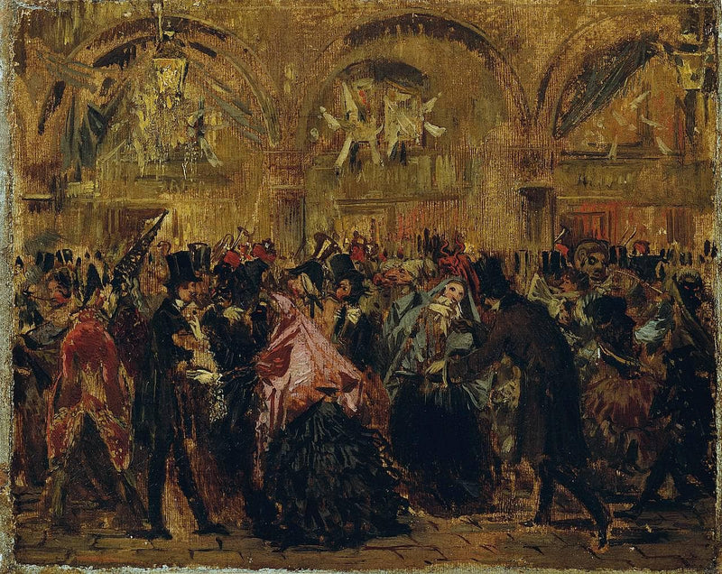 Carnival in St. Mark's Square in Venice by Anton Romako — Oil Painting Reproduction