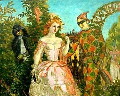 Carnival scene by Serge Sudeikin — Oil Painting Reproduction