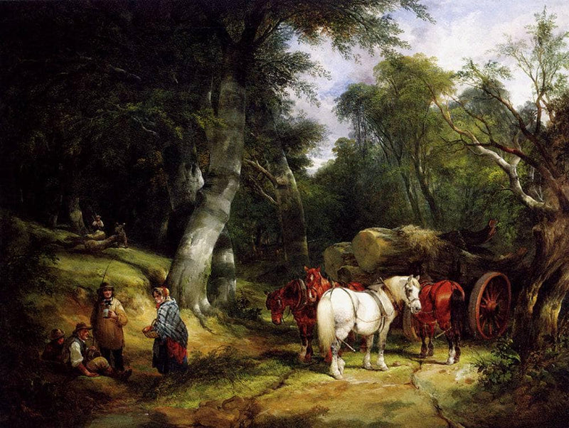 Carting Timber In The New Forest by William Shayer — Oil Painting Reproduction