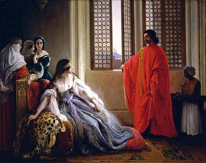 Caterina Cornaro deposed from the throne of Cyprus by Francesco Hayez — Oil Painting Reproduction