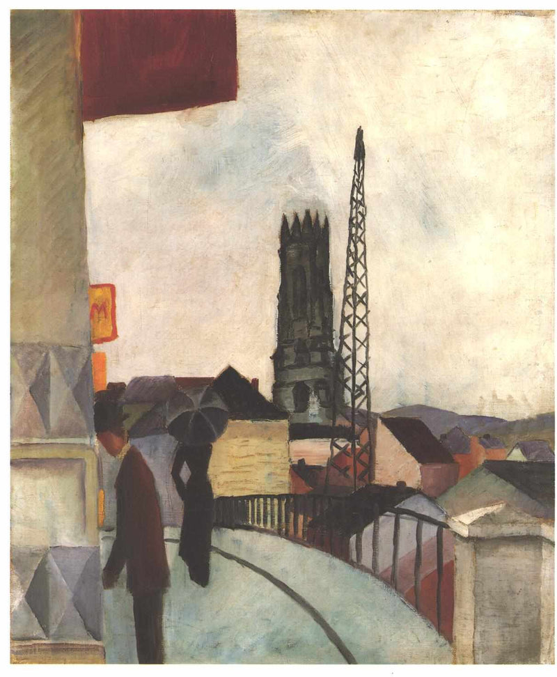 Cathedral of Freiburg in Switzerland by August Macke — Oil Painting Reproduction