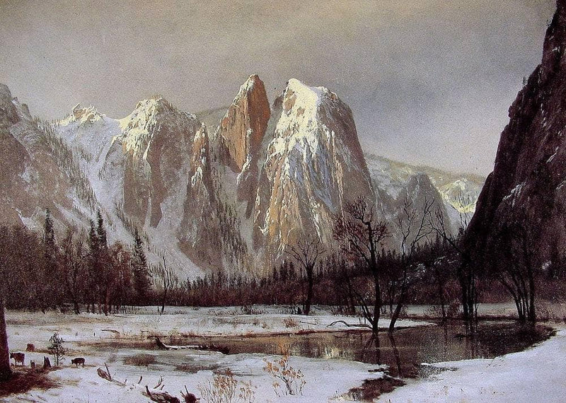 Cathedral Rock, Yosemite Valley, California by Albert Bierstadt — Oil Painting Reproduction