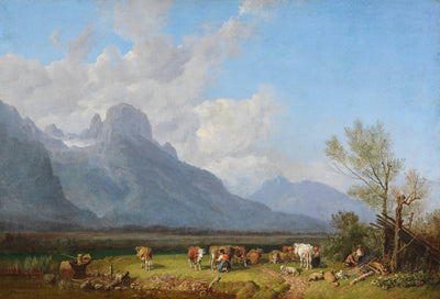 Cattle herders on the lakeside in master bedroom
