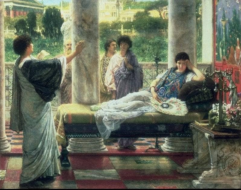 Catullus Reading his Poems at Lesbia's House by Sir Lawrence Alma-Tadema — Oil Painting Reproduction