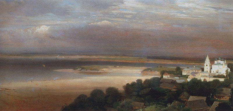 Caves Monastery near Nizhny Novgorod by Aleksey Savrasov, Oil Painting Reproduction