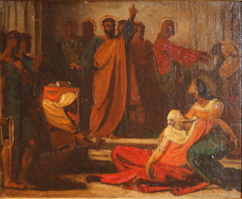 Sapphira's Death by Leon Bonnat — Oil Painting Reproduction