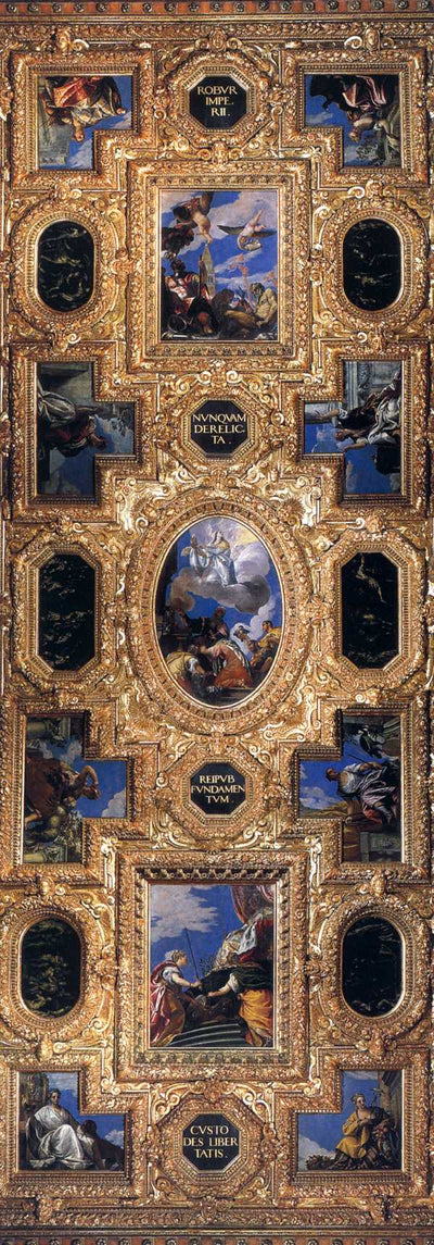 Ceiling paintings in master bedroom