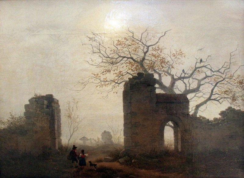 Cemetery entrance by Carl Julius von Leypold — Oil Painting Reproduction
