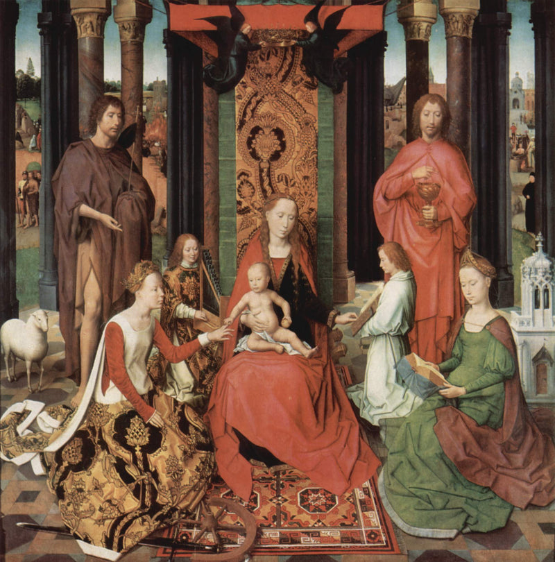 Central panel of the Triptych of St. John the Baptist and St. John the Evangelist by Hans Memling — Oil Painting Reproduction