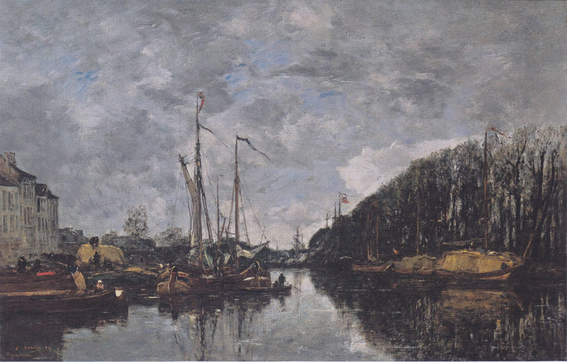 Channel at Allèe Verte in Brussels by Eugene Boudin — Oil Painting Reproduction