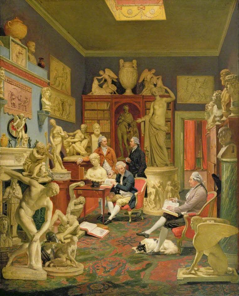Charles Townley and Friends in His Library at 7 Park Street, Westminster by Johann Zoffany — Oil Painting Reproduction