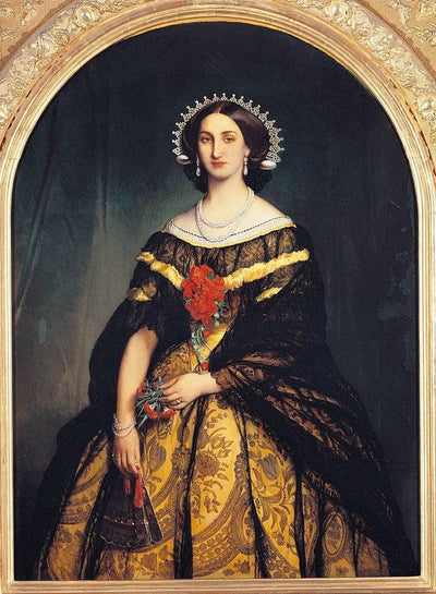 Portrait of Archduchess Carlotta in Brianza costume in study