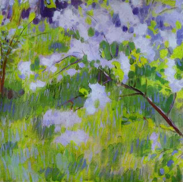 Cherry Trees in Blossom by Victor Borisov-Musatov — Oil Painting Reproduction