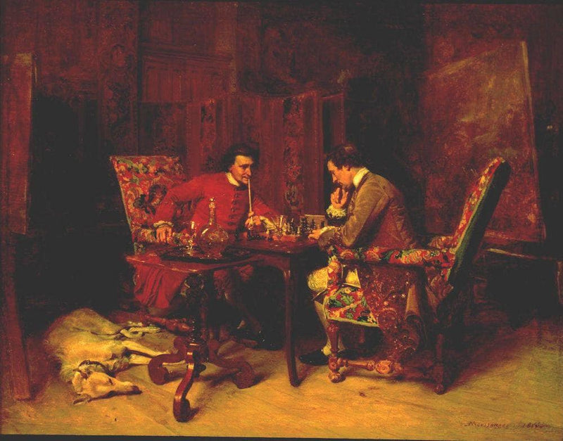 Chess Players by Ernest Meissonier — Oil Painting Reproduction