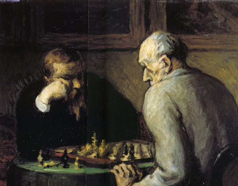 Chess-Players by Honore Daumier — Oil Painting Reproduction