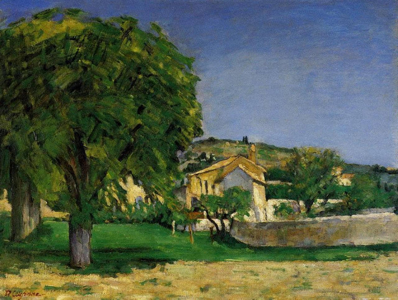 Chestnut Trees and Farmstead of Jas de Bouffin by Paul Cezanne — Oil Painting Reproduction