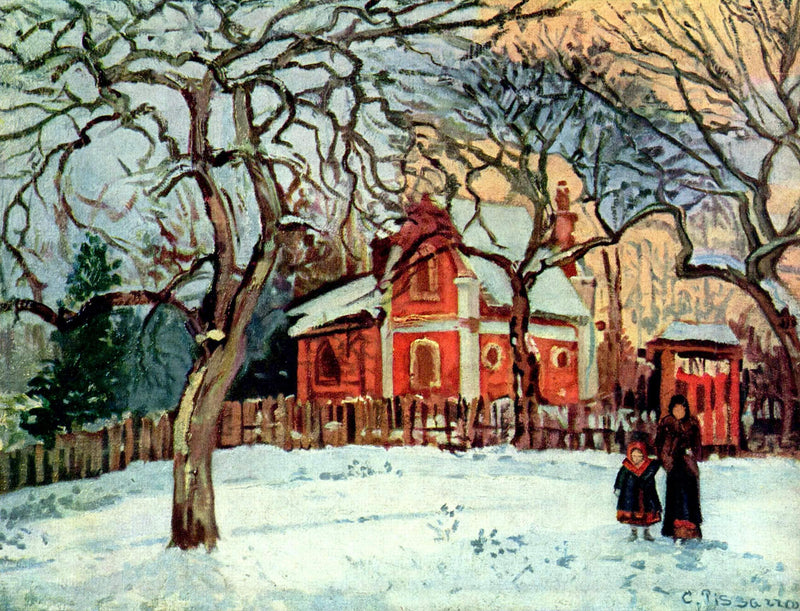Chestnut Trees, Louveciennes, Winter by Camille Pissarro — Oil Painting Reproduction