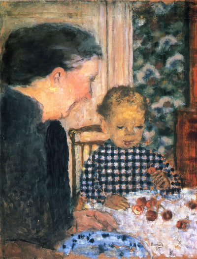 Child Eating Cherries in kitchen