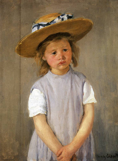 Child In A Straw Hat in home office