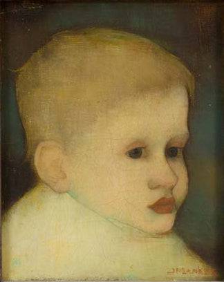Child's head in modern living room