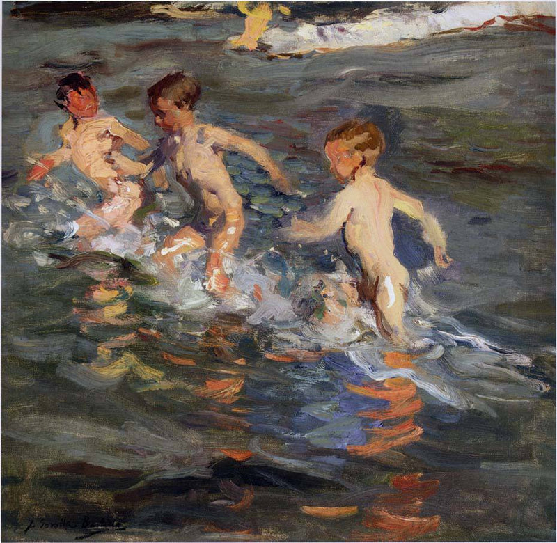 Children at the beach by Joaquín Sorolla — Oil Painting Reproduction