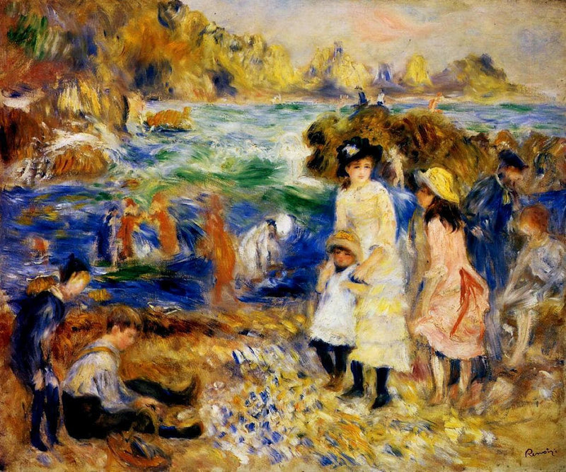 Children by the Sea in Guernsey by Pierre-Auguste Renoir — Oil Painting Reproduction