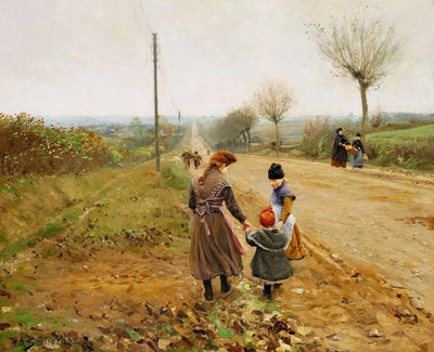 Children on a Country Road (The First Steps) in modern living room