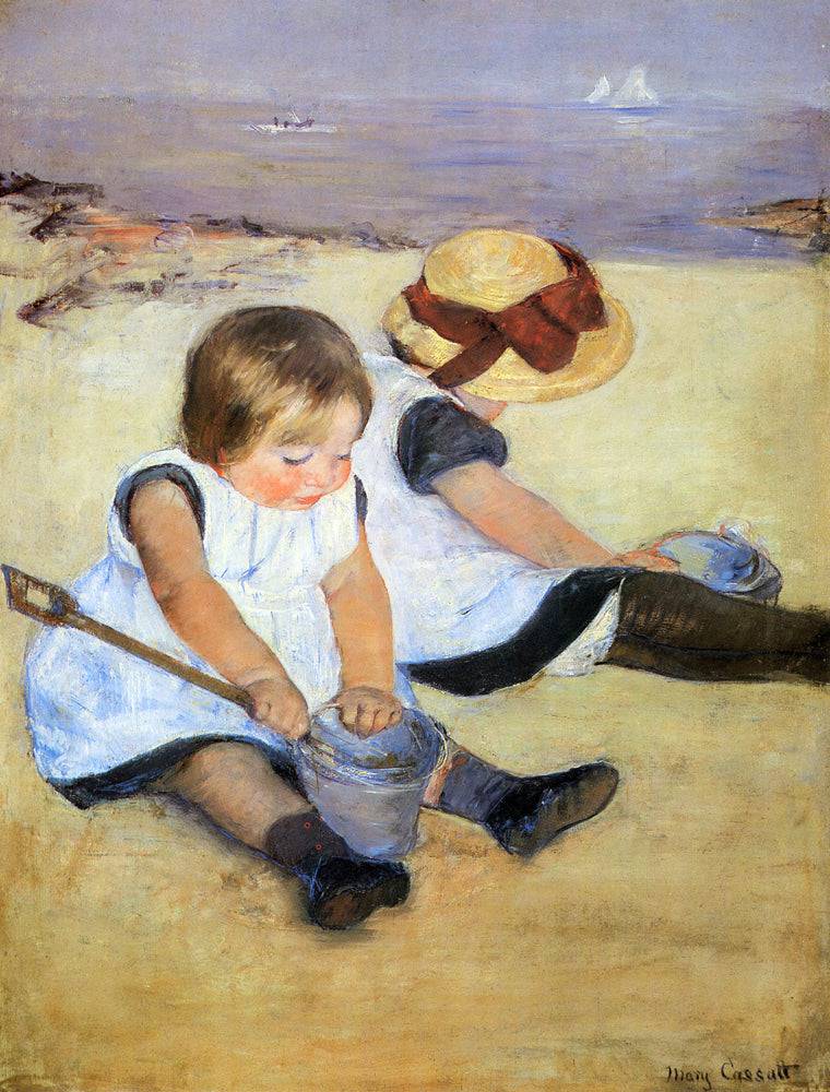 Children Playing On The Beach by Mary Cassatt — Oil Painting Reproduction