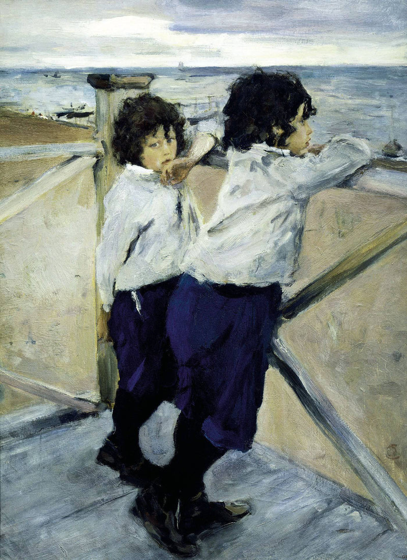 Children. Sasha and Yura Serov by Valentin Serov — Oil Painting Reproduction
