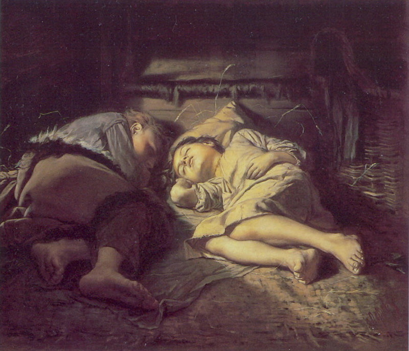 Children Sleeping by Vasily Perov — Oil Painting Reproduction