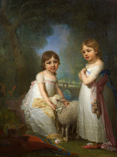Children with a Lamb in apartment