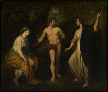 Choice of Hercules between Virtue and Pleasure by Benjamin West — Oil Painting Reproduction