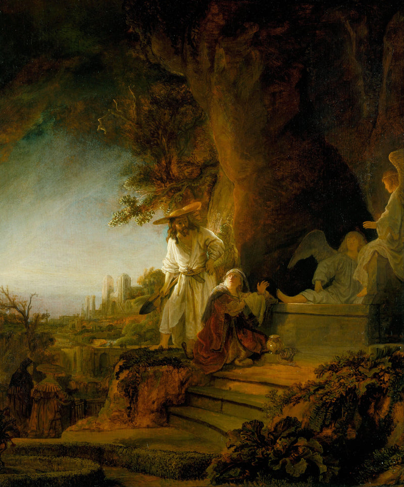 Christ and St. Mary Magdalene at the Tomb by Rembrandt — Oil Painting Reproduction
