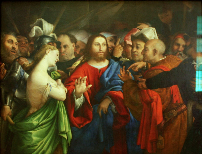 Christ and the Adulteress by Lorenzo Lotto — Oil Painting Reproduction