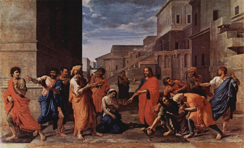 Christ and the Adulteress by Nicolas Poussin — Oil Painting Reproduction