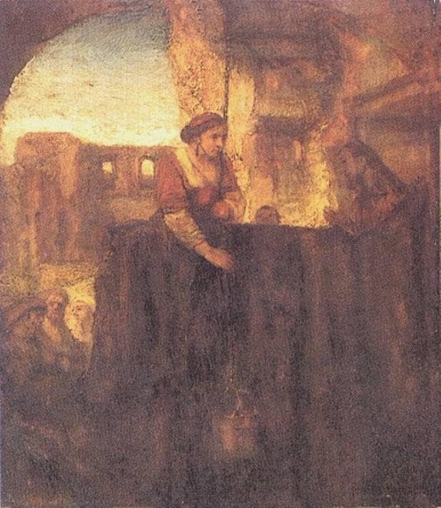 Christ and the Samaritan at the Well by Rembrandt — Oil Painting Reproduction