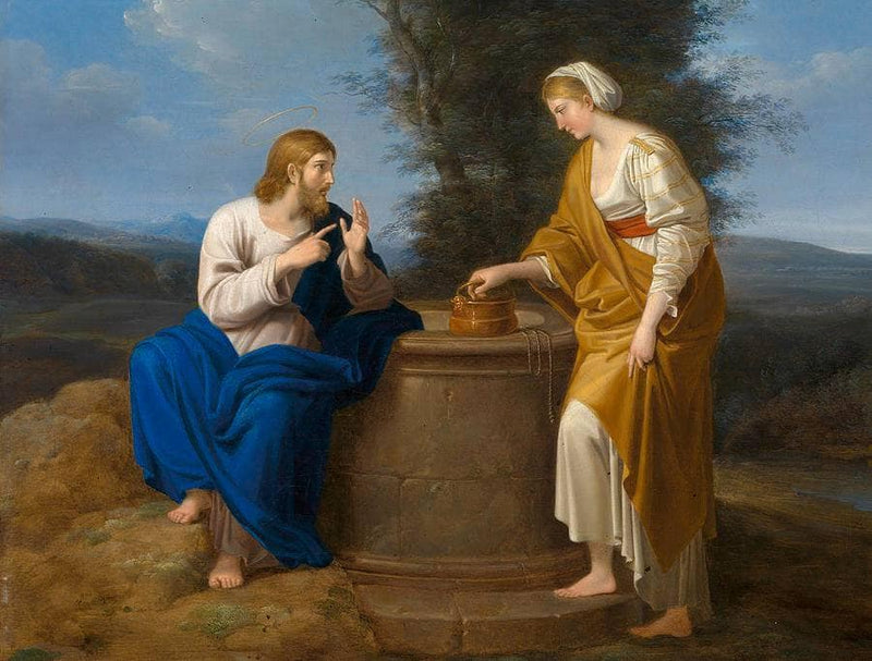 Christ and the Samaritan Woman at the Well by Ferdinand Georg Waldmüller — Oil Painting Reproduction