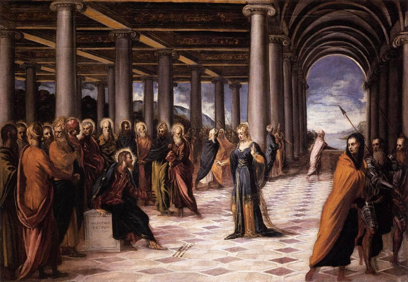 Christ and the Woman Taken in Adultery by Tintoretto — Oil Painting Reproduction