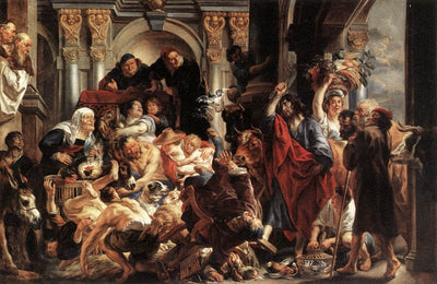 Christ Driving the Merchants from the Temple in bedroom