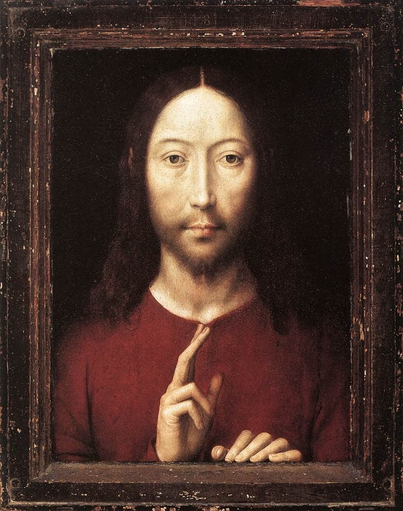 Christ Giving His Blessing by Hans Memling — Oil Painting Reproduction