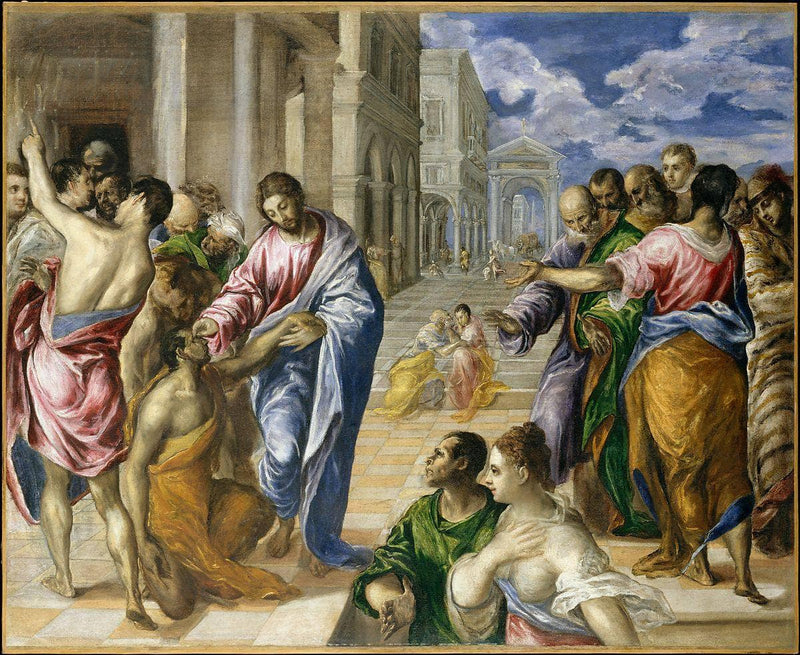 Christ healing the blind man by El Greco — Oil Painting Reproduction