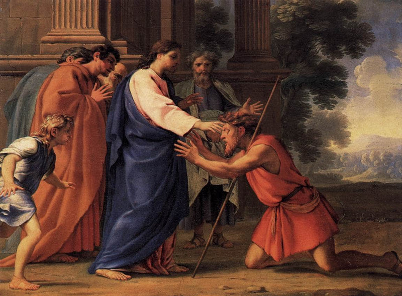 Christ Healing the Blind Man by Eustache Le Sueur — Oil Painting Reproduction