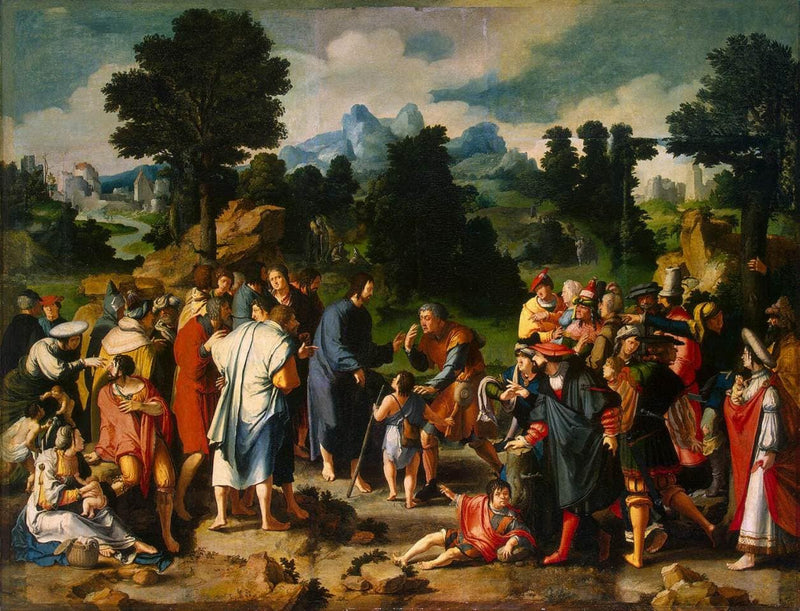 Christ Healing the Blind Man of Jericho by Lucas van Leyden — Oil Painting Reproduction