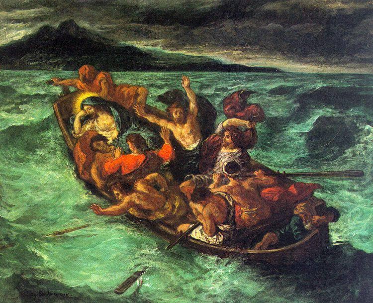 Christ on the Lake of Gennezaret by Eugene Delacroix — Oil Painting Reproduction