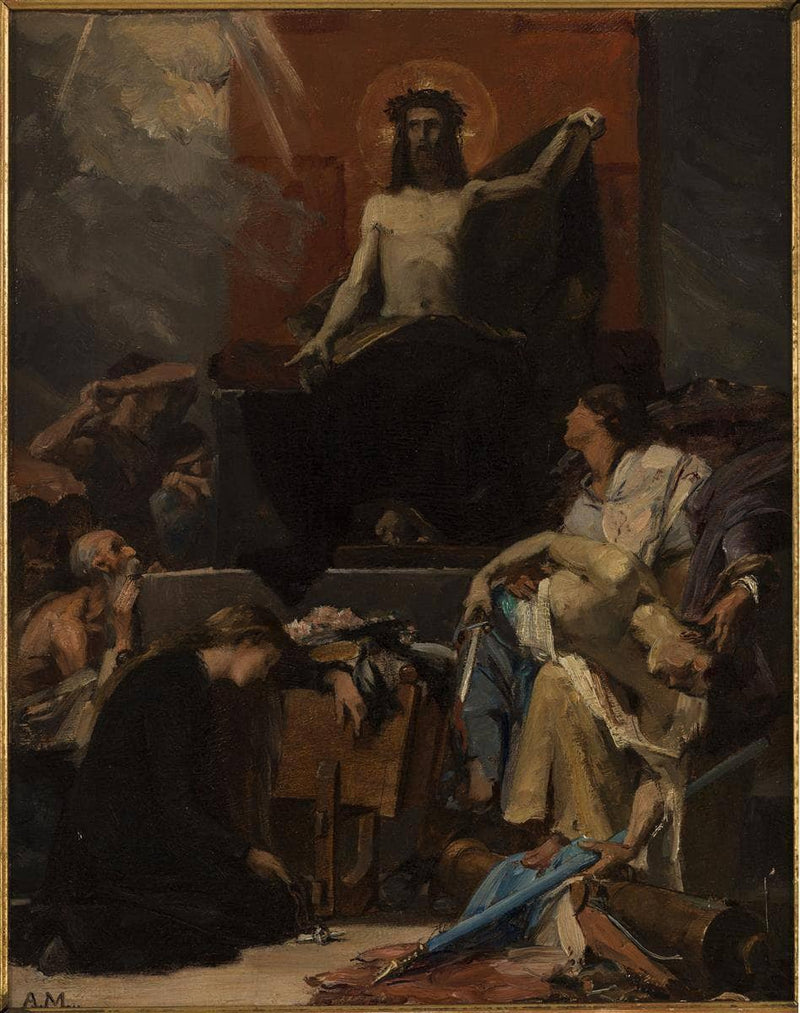 Christ the Redeemer, Christ calls the afflicted to himself (Sketch) by Albert Maignan — Oil Painting Reproduction
