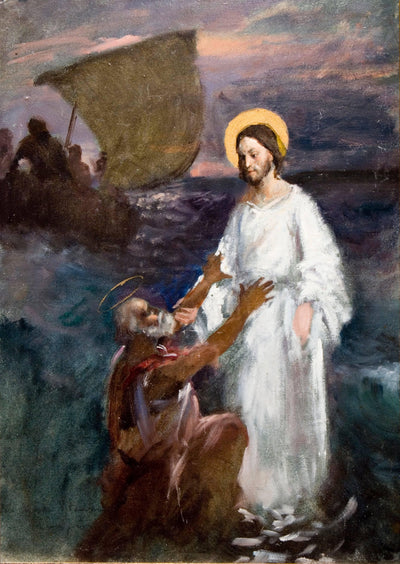 Christ Walks on Water in hallway