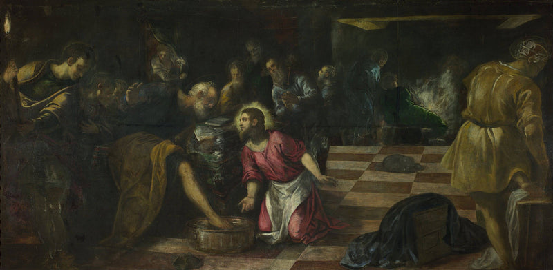 Christ washing the Feet of the Disciples by Tintoretto, Oil Painting Reproduction
